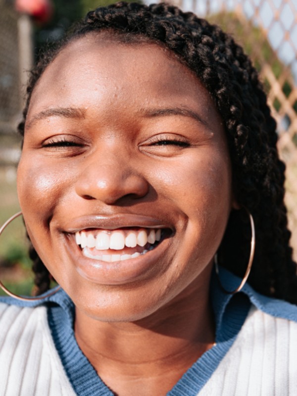 A patient's bright, confident new smile
